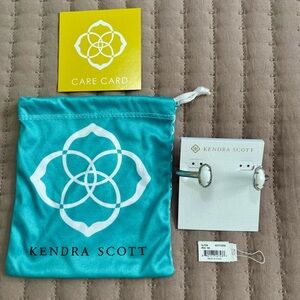 Kendra Scott Elton Silver Cuff Bracelet with white stone